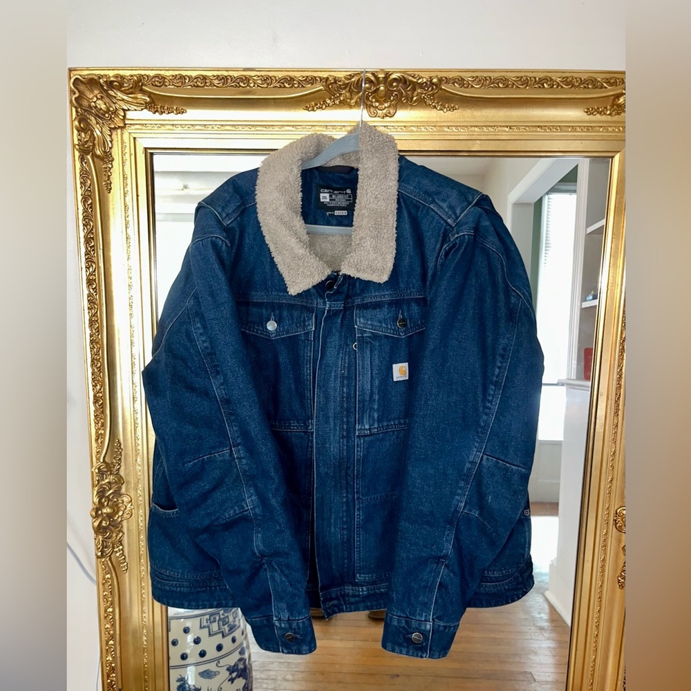 Carhartt fur lined jean jacket
